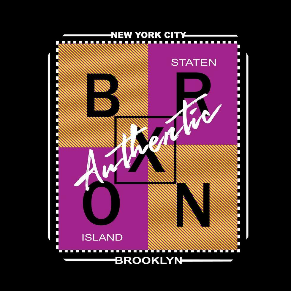 das Bronx Typografie Grafik Design künstlerisch Linie Konzept zum modisch t Hemd Druck, Illustration Kunst - - Vektor