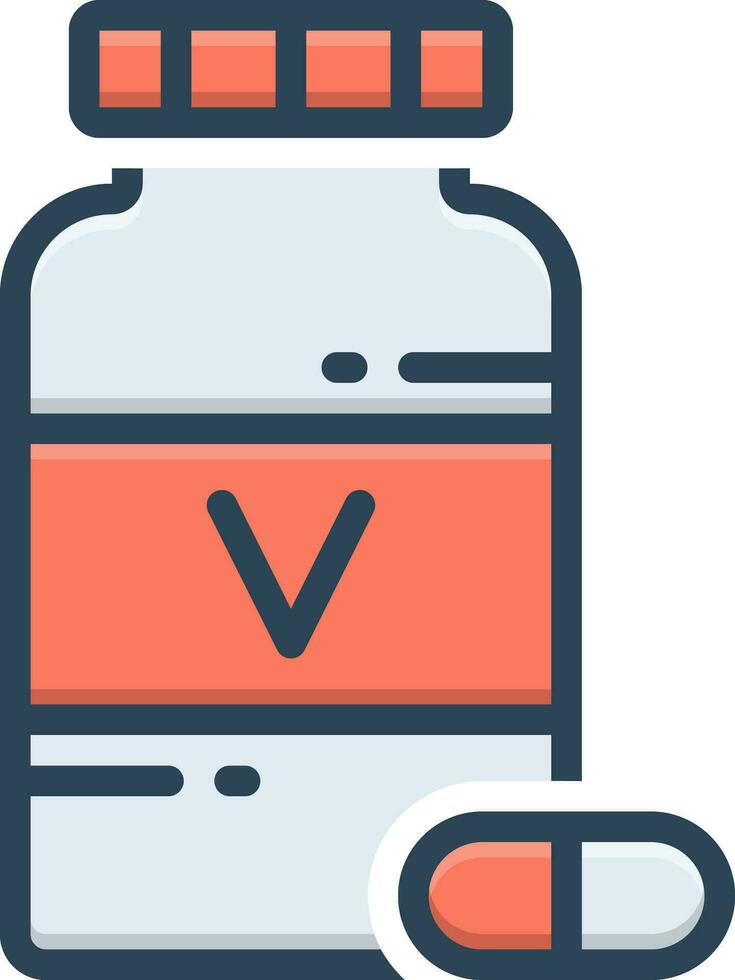 Farbe Symbol zum Vitamin vektor