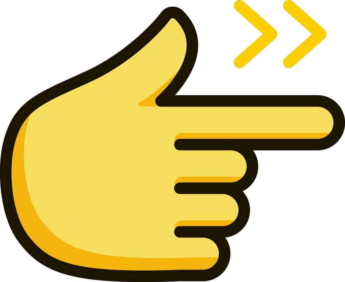 pekande hand rätt ikon emoji klistermärke vektor