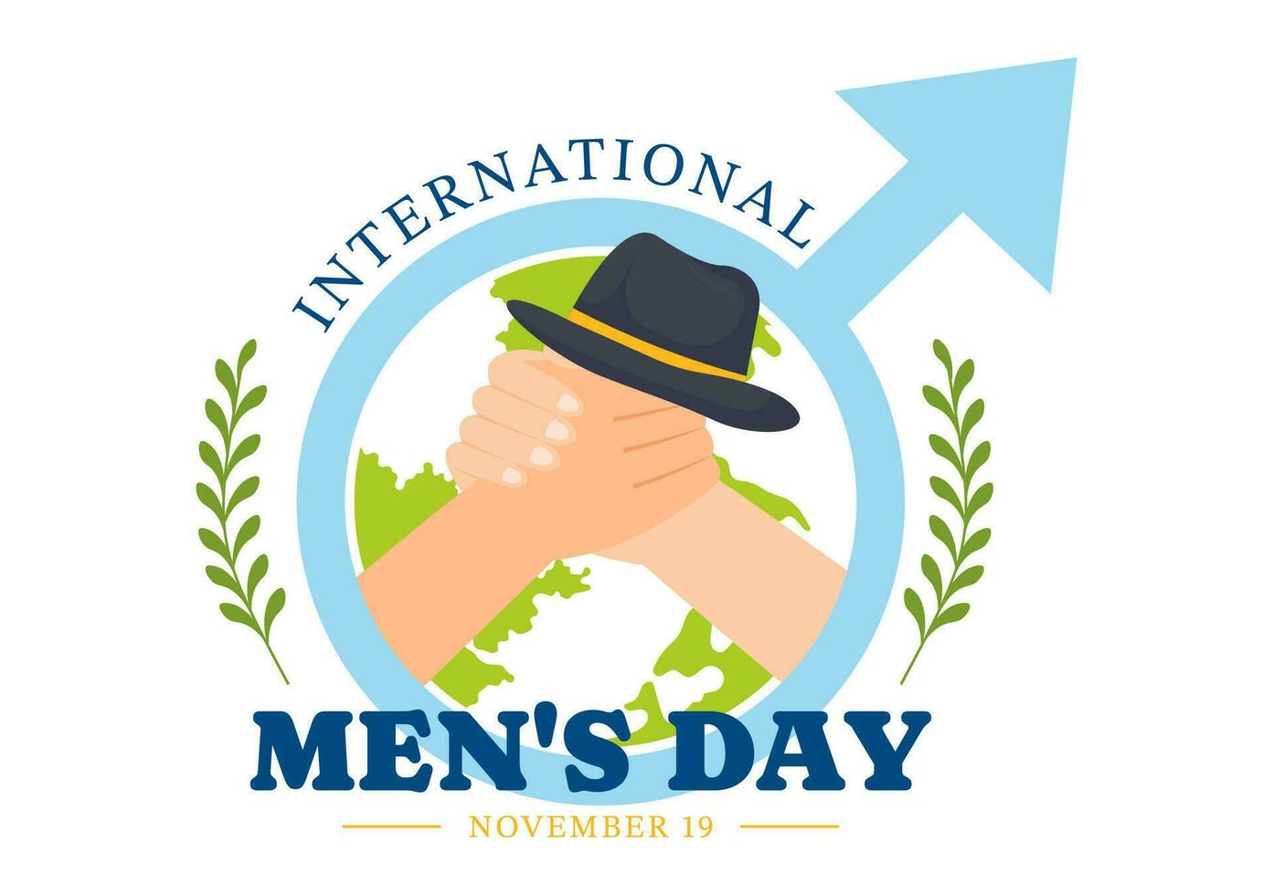 International Herren Tag Vektor Illustration auf November 19 mit Männer Ausrüstung zum positiv Wert ihr Familien im eben Karikatur Hintergrund Design