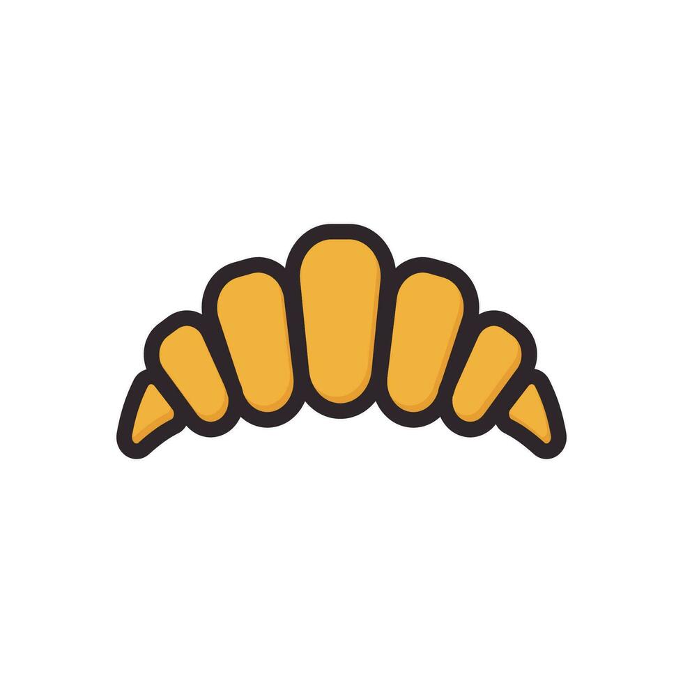 Croissant Symbol Farbe Stil vektor