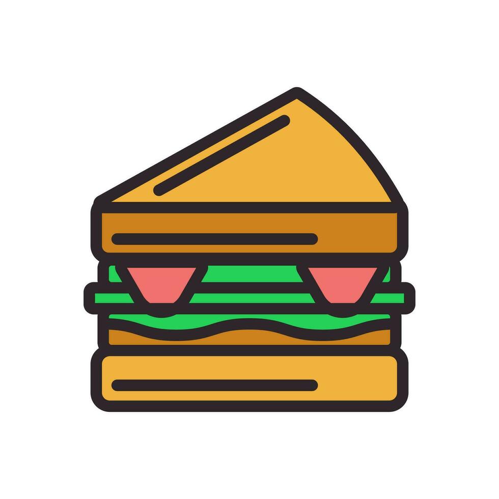 Sandwich Symbol Farbe Stil vektor
