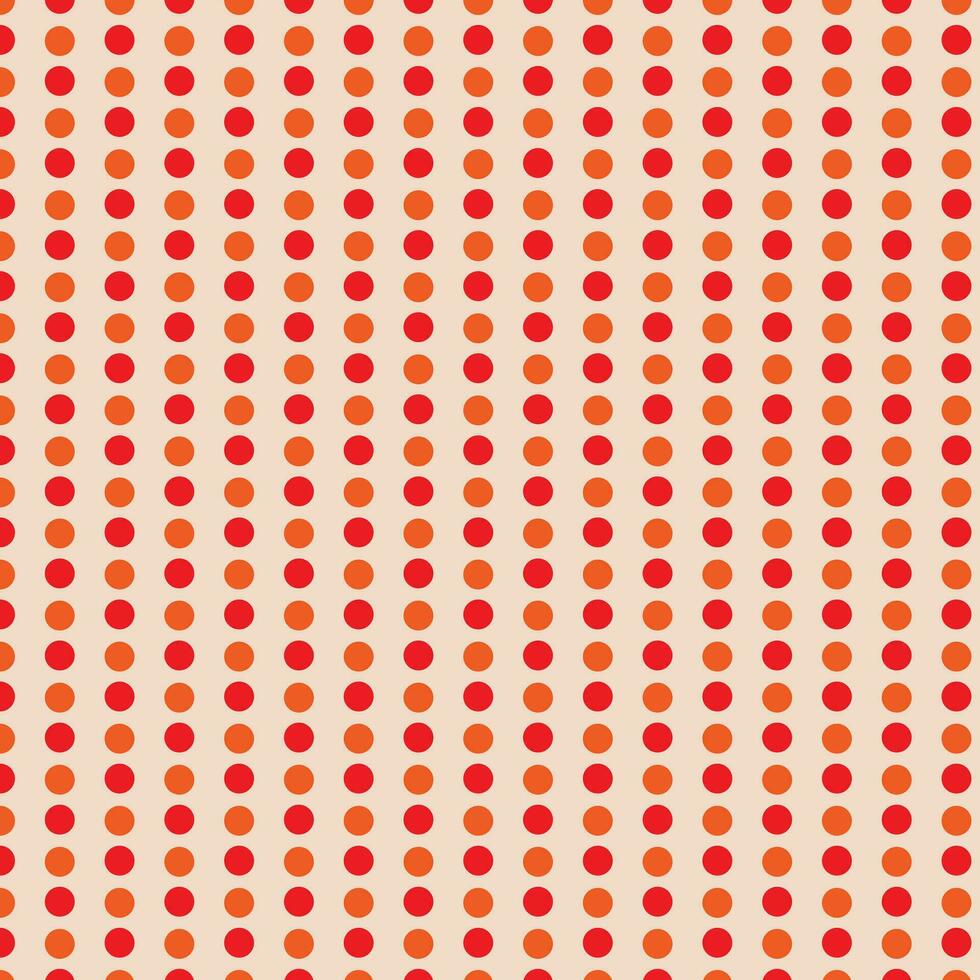 abstrakt wellig Nahtlos Rot, Orange Farbe Polka Punkt Muster auf Sahne Farbe Hintergrund vektor