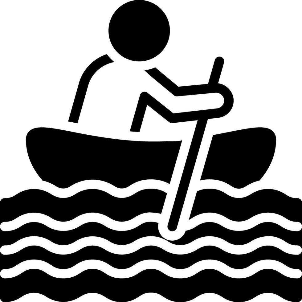 solide Symbol zum Bootfahren vektor