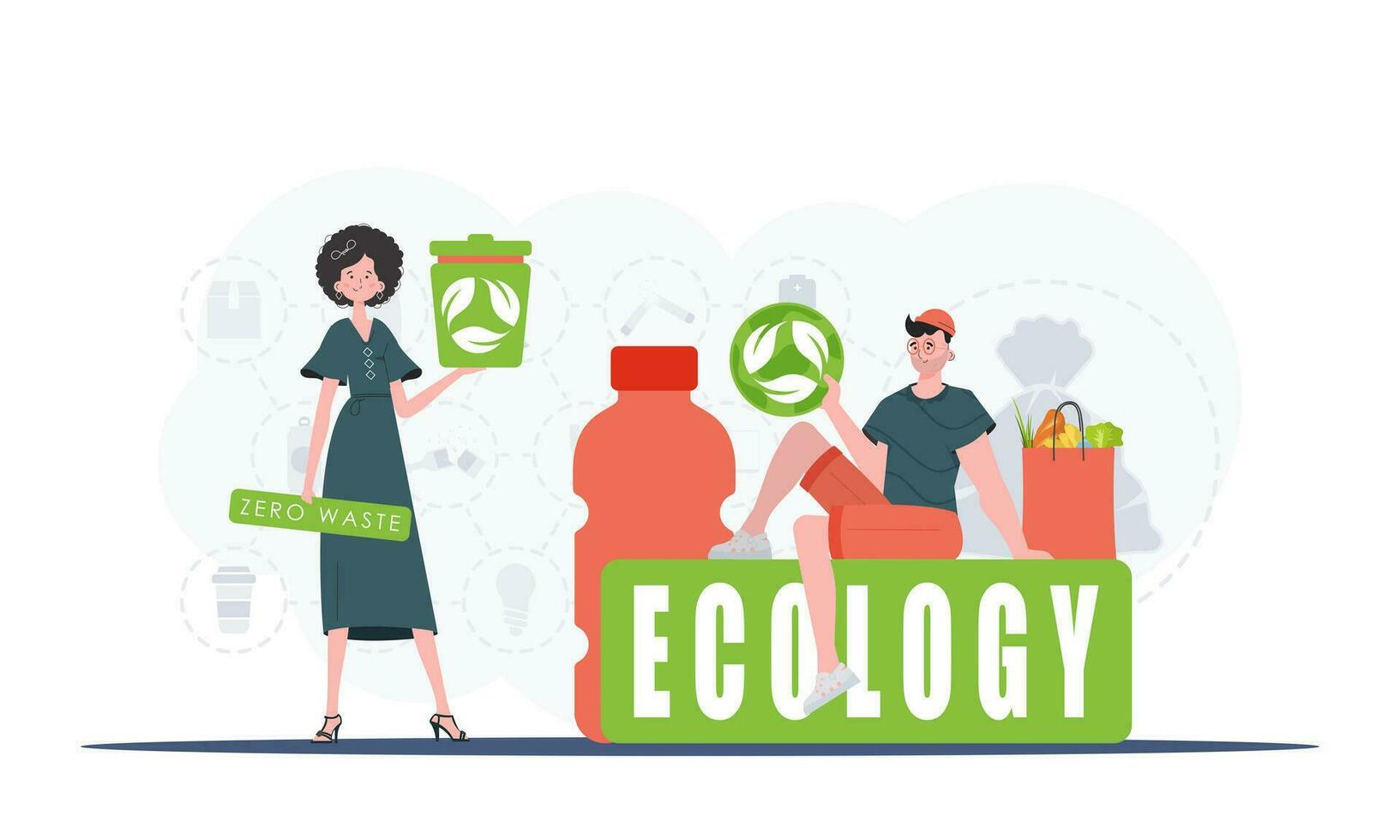 ekologi och grön planet begrepp. miljö- skydd. spara de planet. trend vektor illustration.