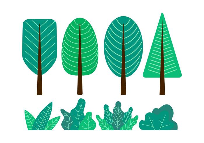 Baum Clipart-gesetzte Vektor-Illustration vektor