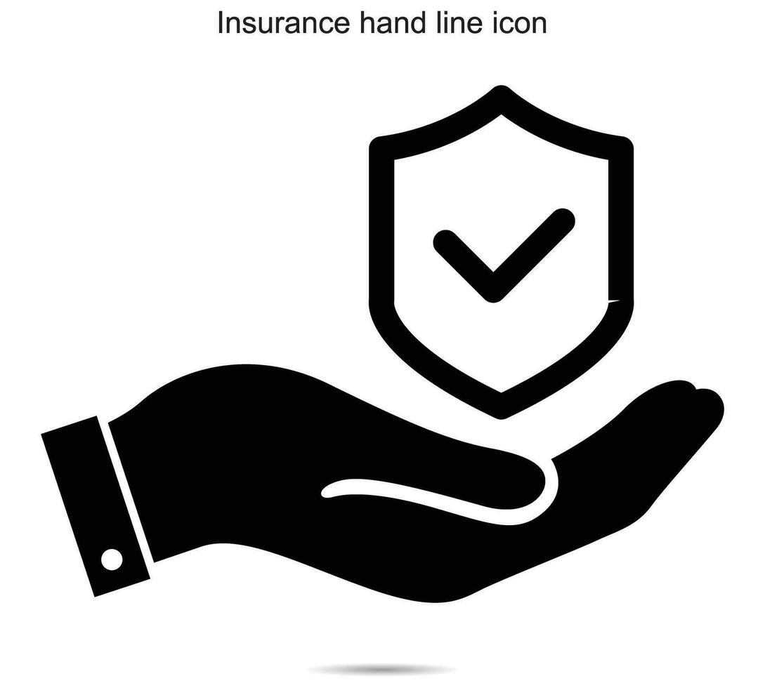 Versicherung Hand Symbol, Vektor Illustration.