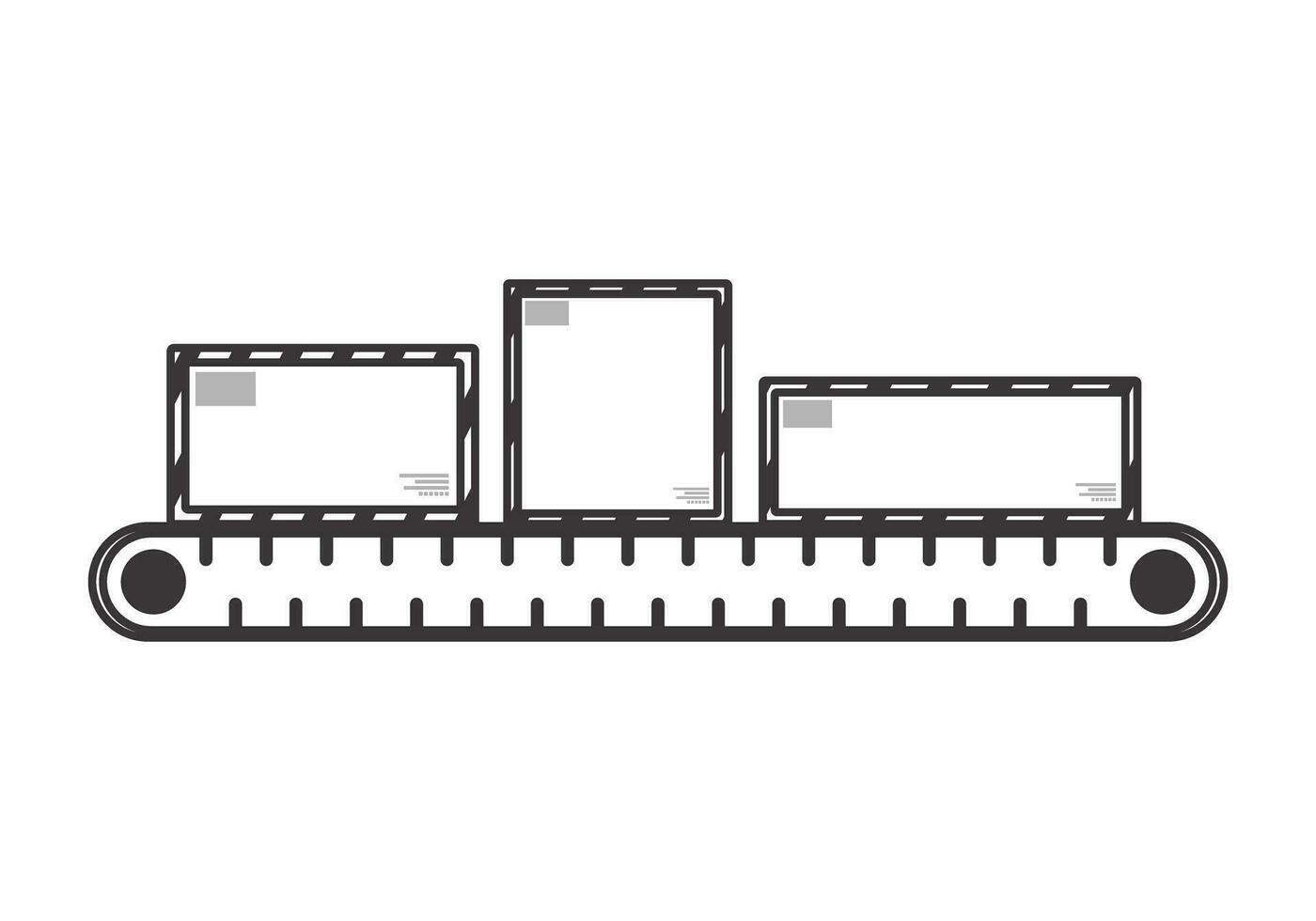 Linie Förderer. das Konzept von Lieferung von Ladung und Pakete. linear modern Stil. vektor