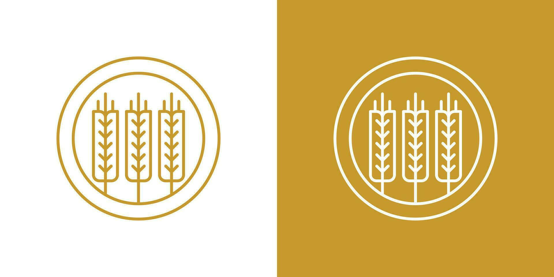 logotyp design med vete element kombinerad med cirklar vektor