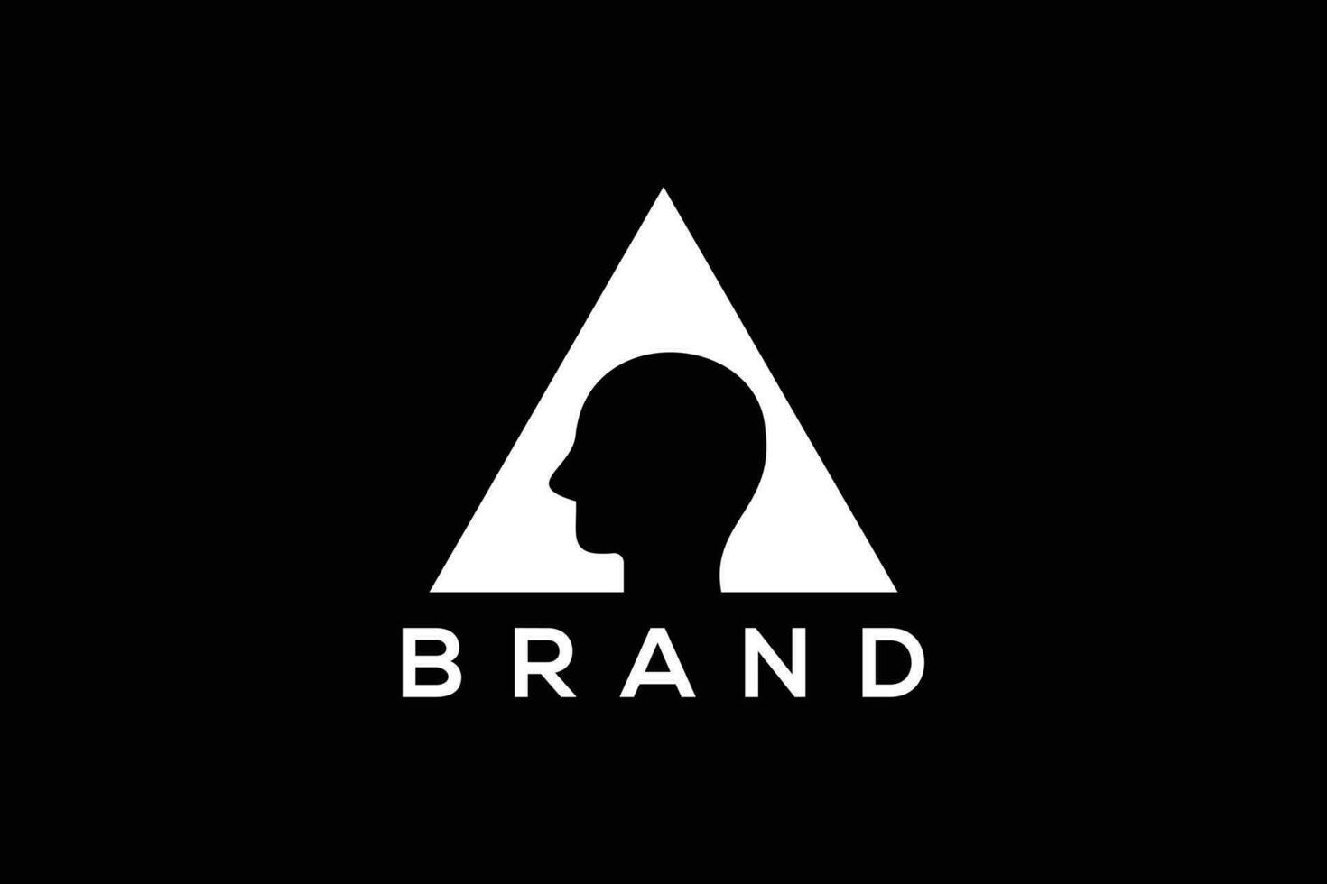 minimal och abstrakt brev en man huvud vektor logotyp design