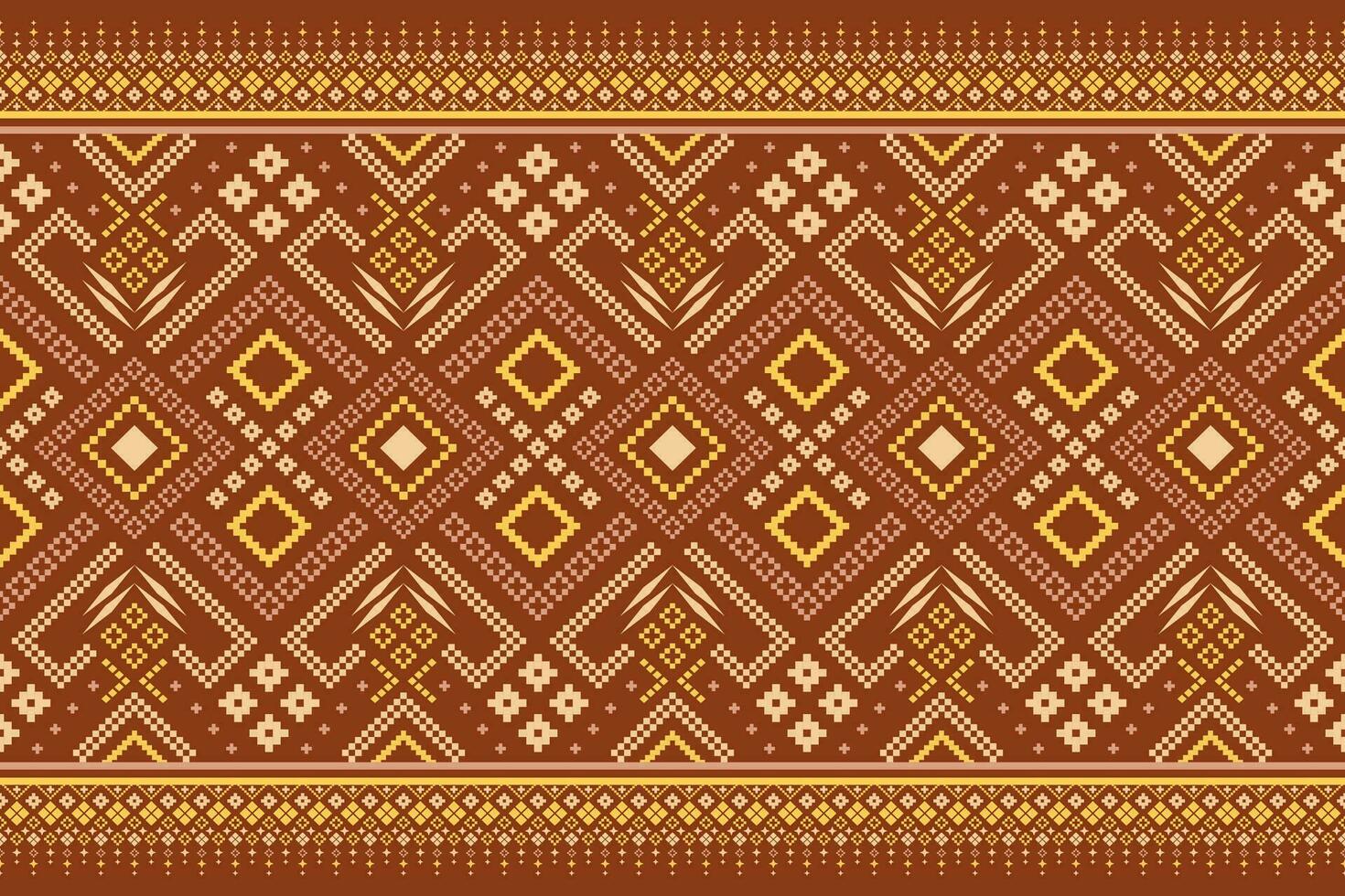 orange årgångar korsa sy traditionell etnisk mönster paisley blomma ikat bakgrund abstrakt aztec afrikansk indonesiska indisk sömlös mönster för tyg skriva ut trasa klänning matta gardiner och sarong vektor