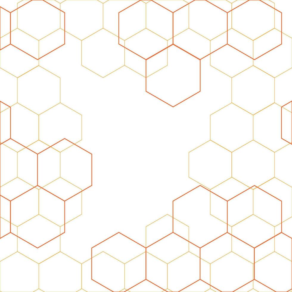 Bienenwabe sechseckig Gelb und Orange Hintergrund isoliert auf Weiß Hintergrund vektor