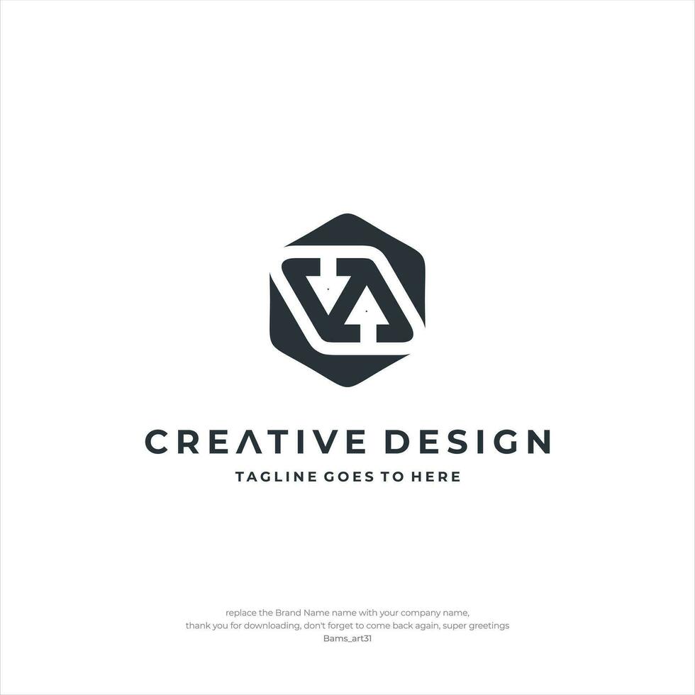 va Brief Logo kreativ Design vektor