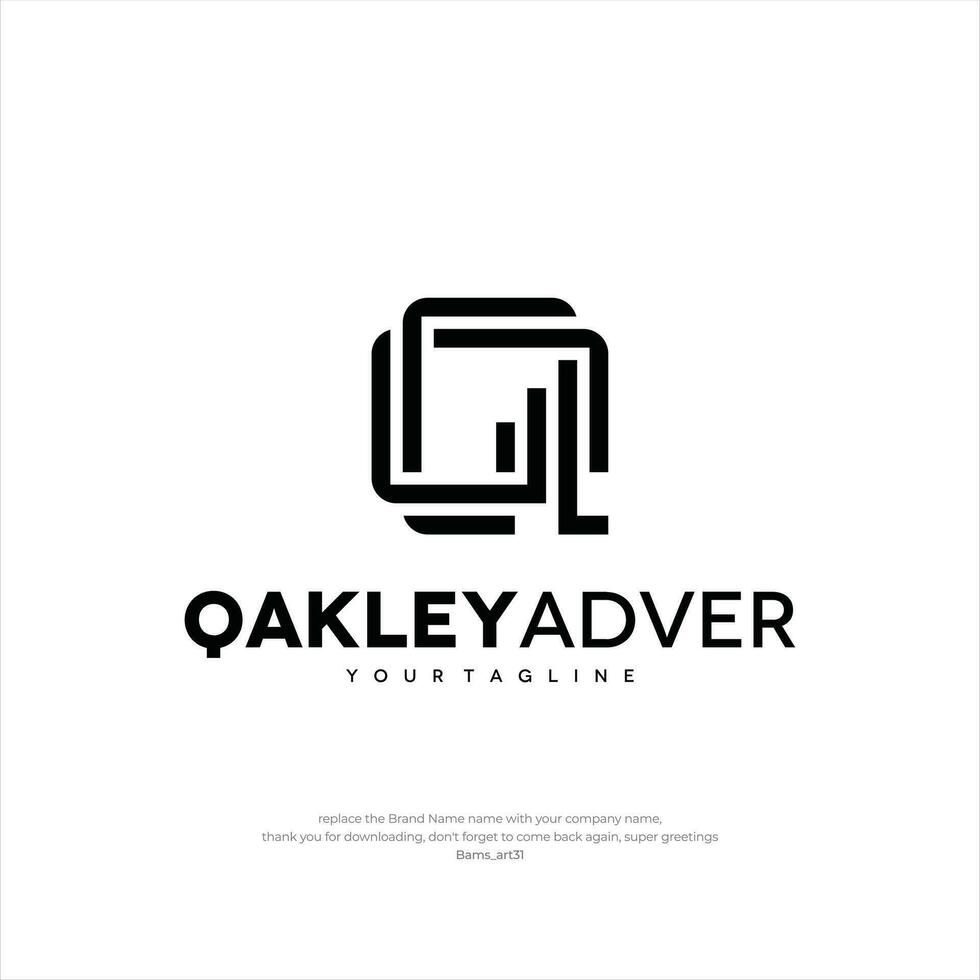 qakley reklam logotyp brev q design mall premie kreativ design företag företag vektor