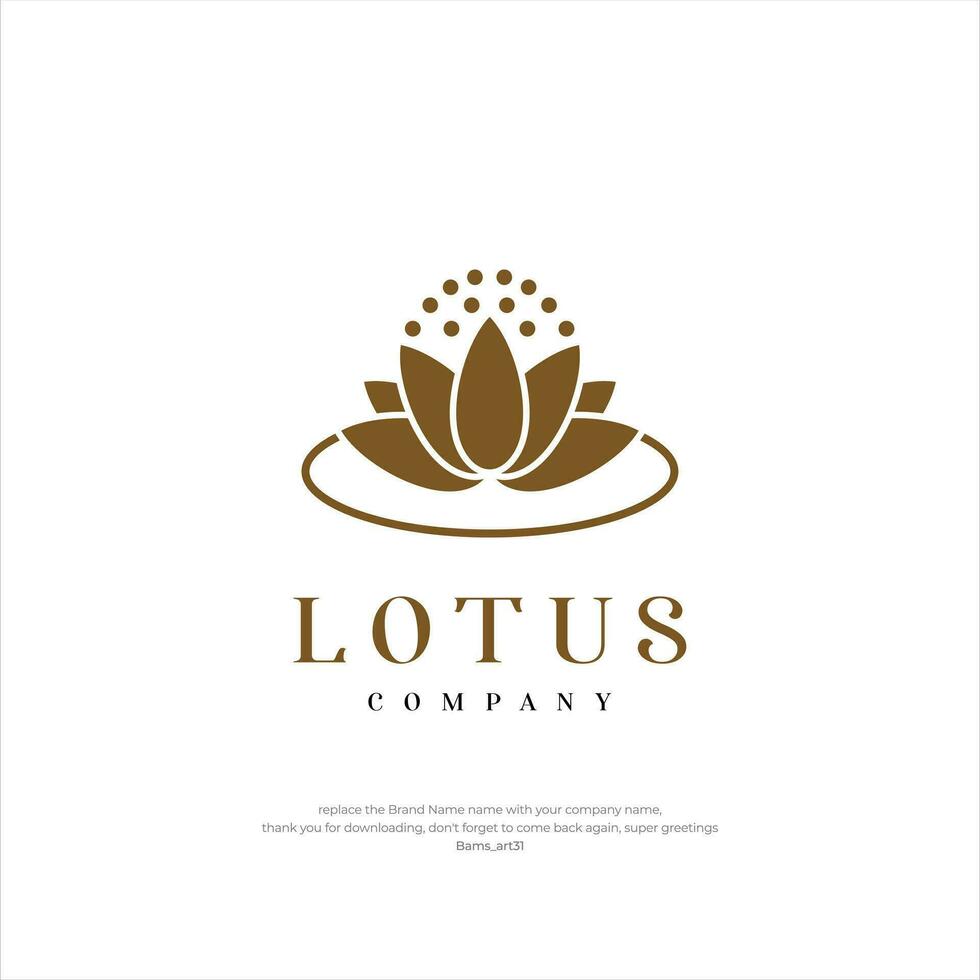 Lotus Blume Logo. Vektor Design Lotus Symbol Vorlage auf dunkel und Rosa Hintergrund im eben Stil und Linien mit Gold bewirken zum Öko, Schönheit, Spa, Yoga, medizinisch Unternehmen