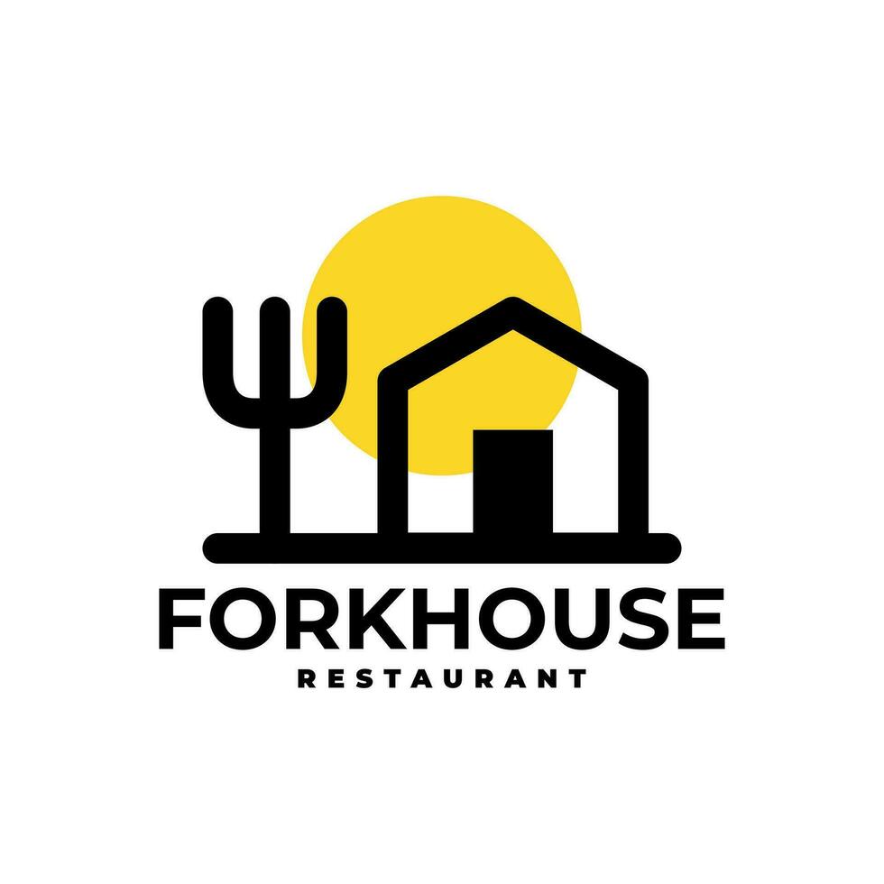 illustration av en hus och gaffel. Bra för restaurang logotyp eller några företag relaterad till hus, eller mat vektor
