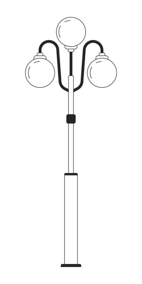 Laternenmast Straßenlaterne eben einfarbig isoliert Vektor Objekt. Straße Licht. editierbar schwarz und Weiß Linie Kunst Zeichnung. Strassenlicht Stadt. einfach Gliederung Stelle Illustration zum Netz Grafik Design