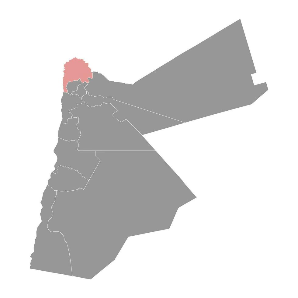 irbid guvernör Karta, administrativ division av jordan. vektor