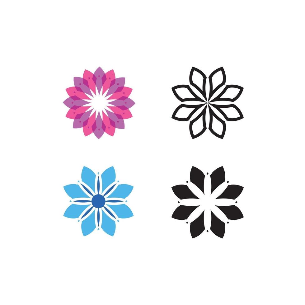 blomma uppsättning vektor logotyp och design för affärsdesign trädgård ikon natur och skönhet blomning