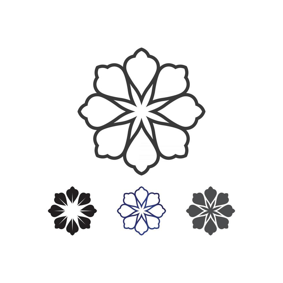 blomma uppsättning vektor logotyp och design för affärsdesign trädgård ikon natur och skönhet blomning