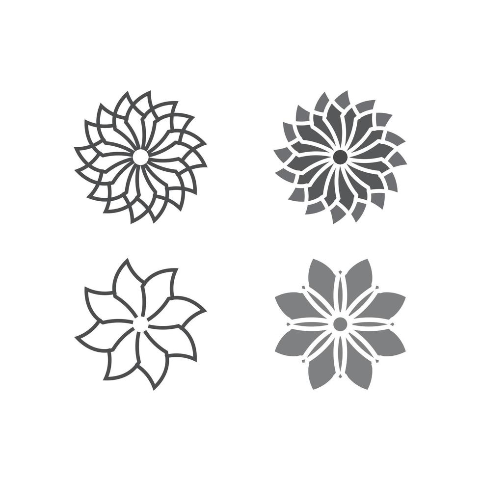 blomma uppsättning vektor logotyp och design för affärsdesign trädgård ikon natur och skönhet blomning