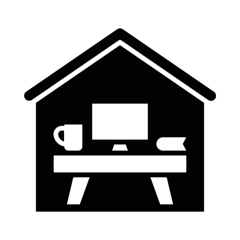 Zuhause Büro Vektor Glyphe Symbol zum persönlich und kommerziell verwenden.