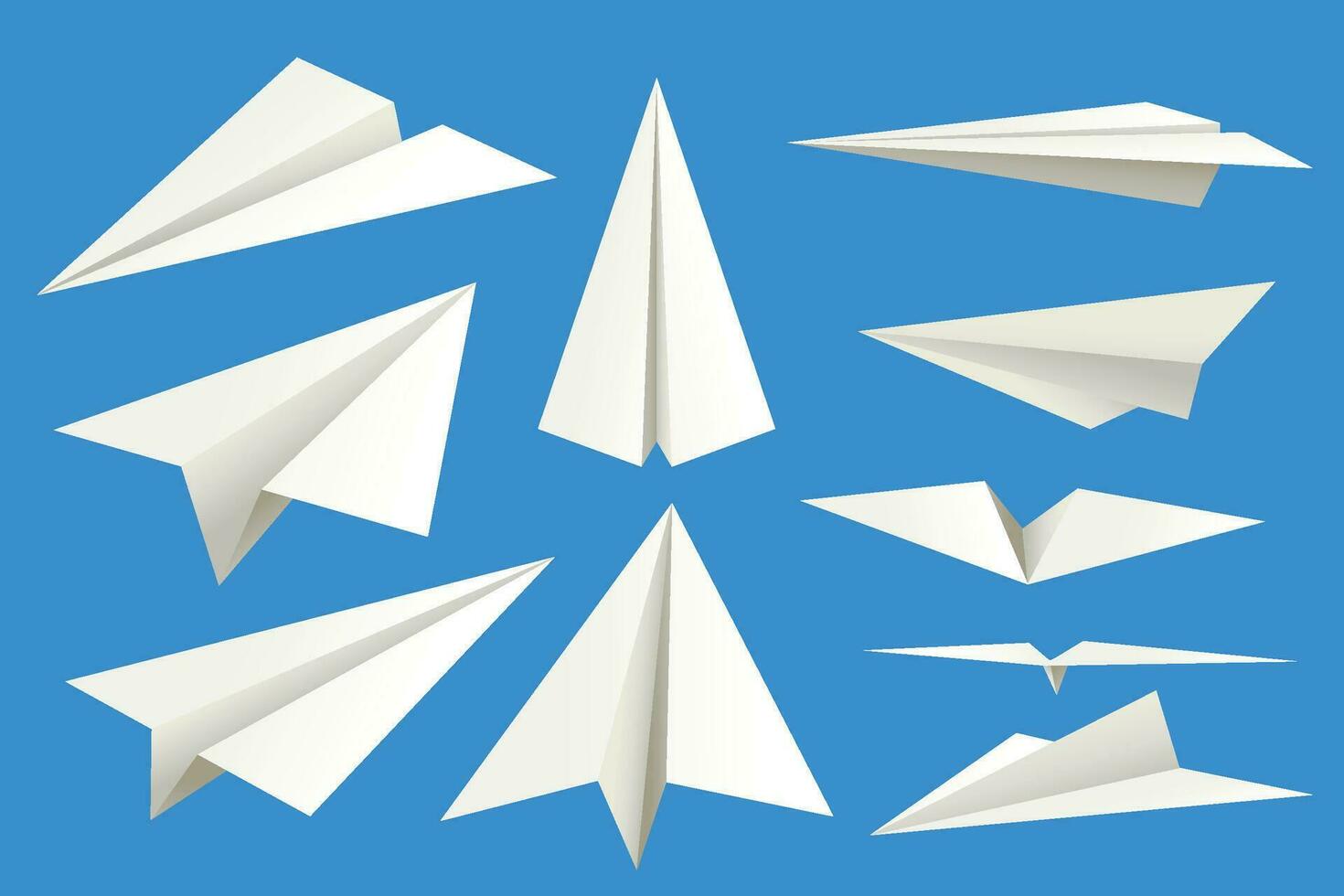 Papier Flugzeuge auf Blau vektor