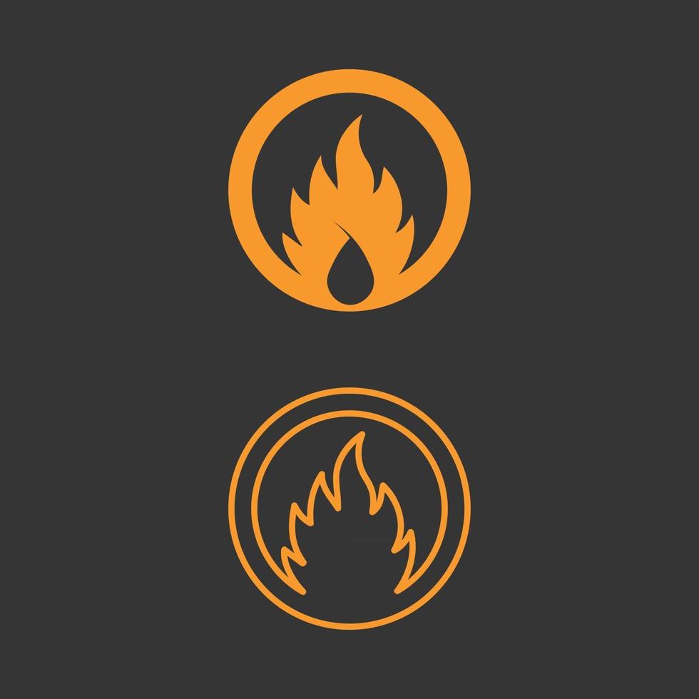 brand och låga logo design och vektor heta saker orange flammande ikonuppsättning design objekt objekt