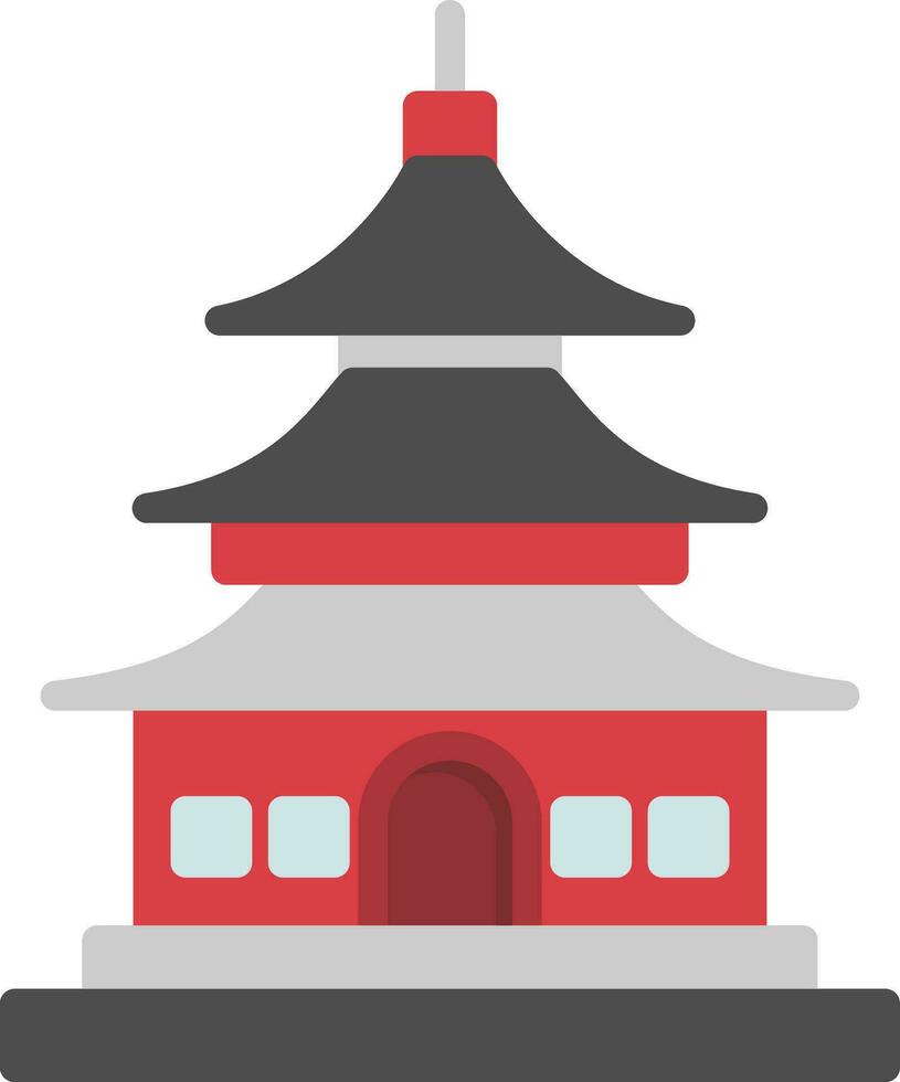 asiatisk tempel vektor ikon design