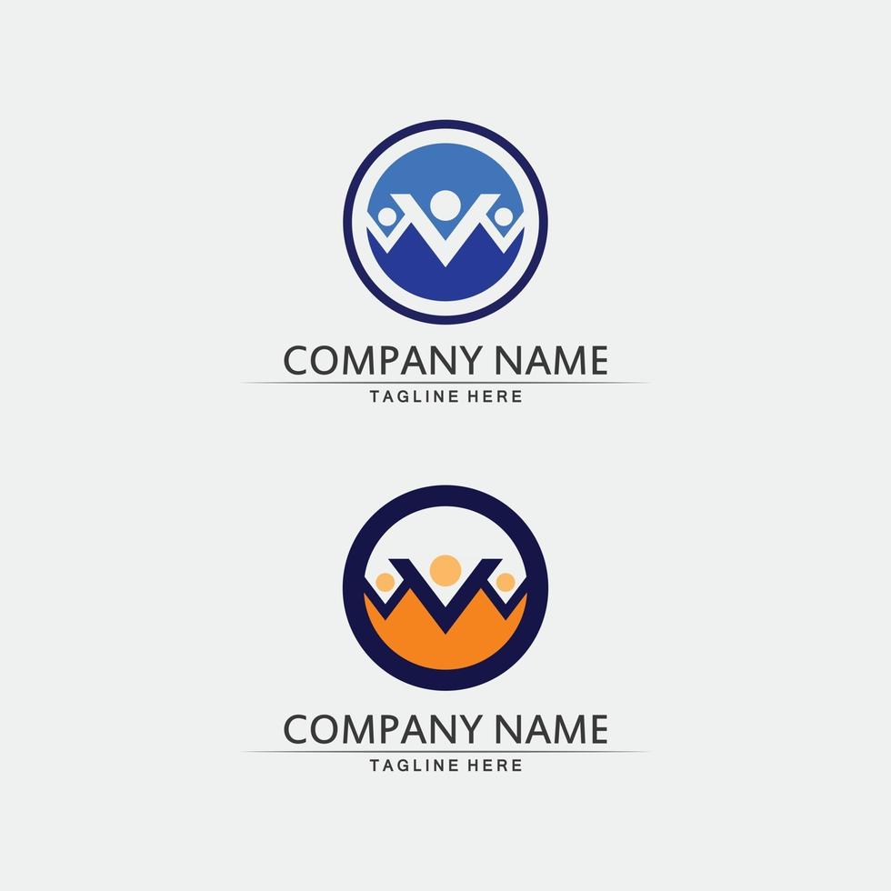 Community-Logo-Leute arbeiten Team und Business-Vektor-Logo und Design-Gruppenfamilie vektor