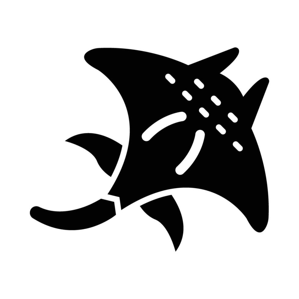 Manta Strahl Vektor Glyphe Symbol zum persönlich und kommerziell verwenden.