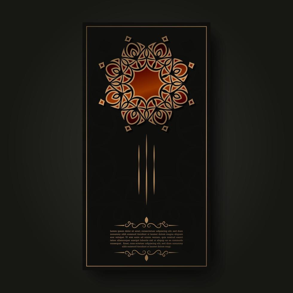 Luxus-Grußkarte im goldenen Mandala-Stil vektor