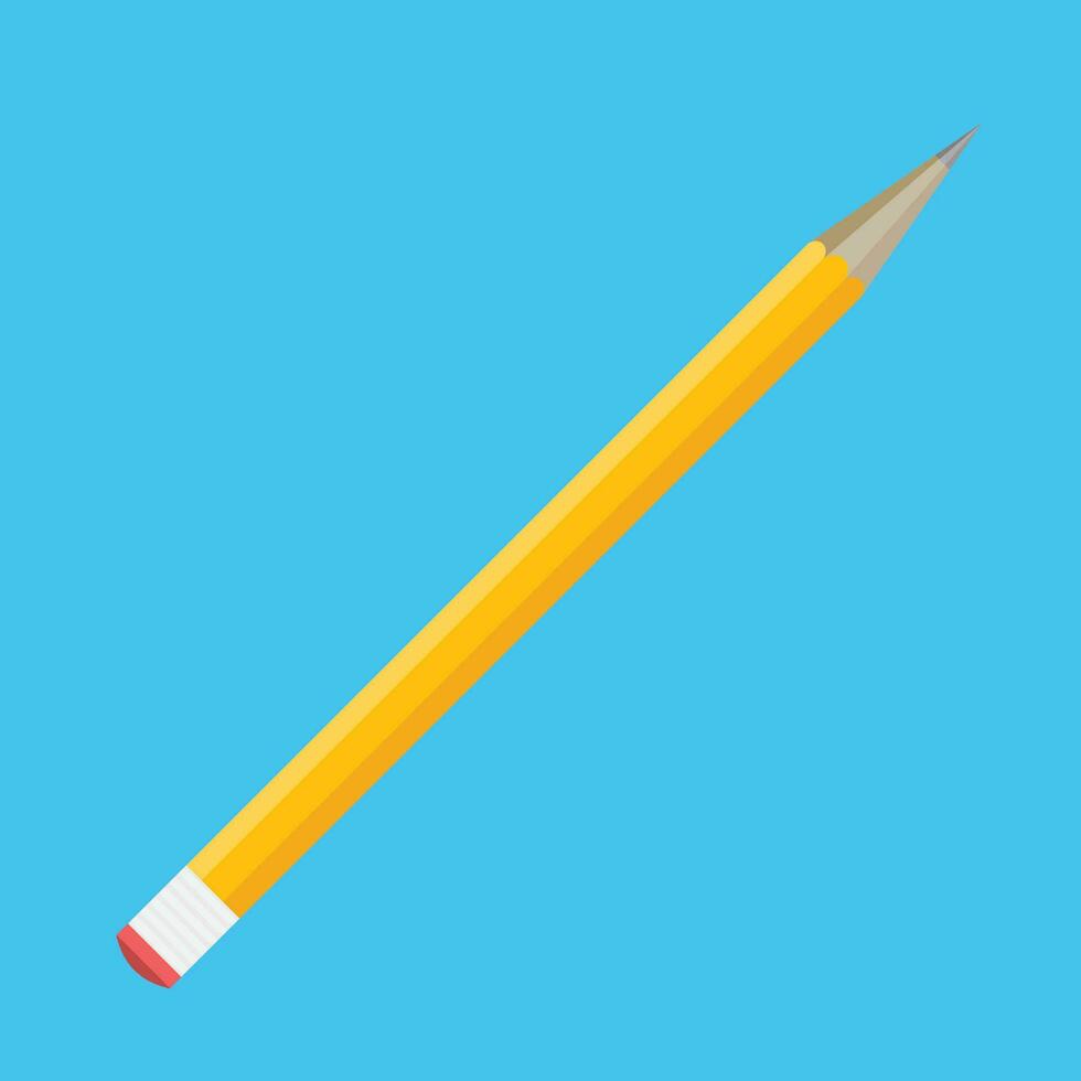 penna platt isolerat. vektor penna ikon, illustration av skola penna verktyg för utbildning