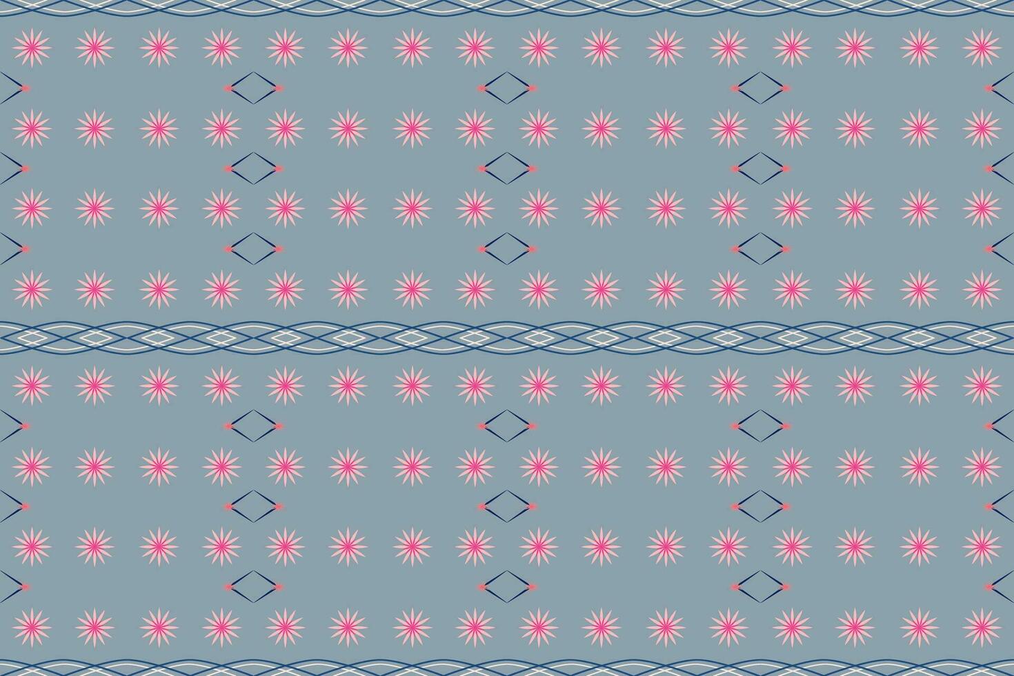 geometrisch ethnisch orientalisch Muster traditionell Design zum Stoff, Teppich, Kleidung, Textil, Batik.ethnisch abstrakt Ikat nahtlos Muster im Stammesstickerei Stil. vektor
