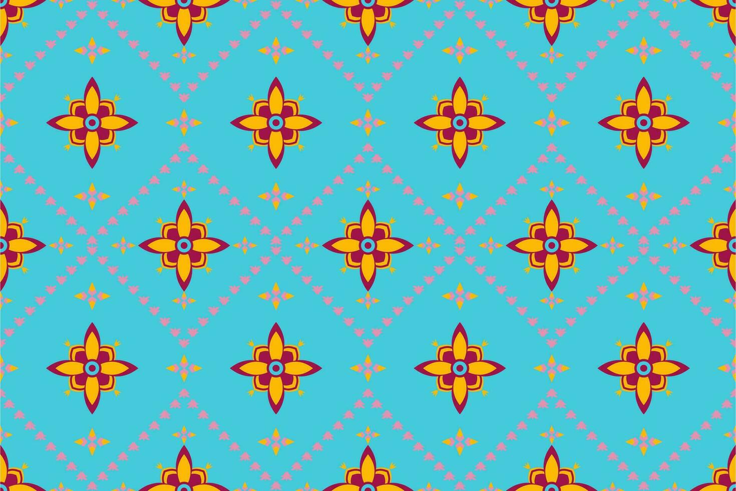 aztec geometrisk mönster för vibrerande färg.damask stil mönster för textil- och dekoration.etnisk abstrakt ikat.sömlös mönster i tribal.native aztec boho vektor design.