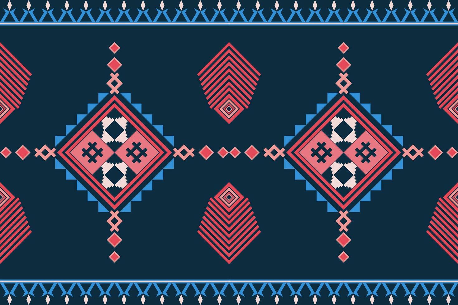 wiederholen bunt dekoriert Hand gezeichnet gestickt Zier alle Base Hintergrund Muster geometrisch Textur Rand ethnisch Stammes- Design zum Textur, Stoff, Kleidung, Verpackung, Teppich. vektor