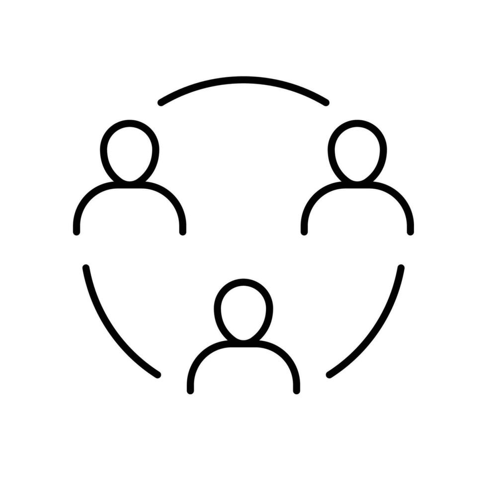 arbete besättning ikon. enkel översikt stil. partners, grupp, gemenskap, användare, enhet, samarbete, lagarbete begrepp. tunn linje symbol. vektor illustration isolerat.