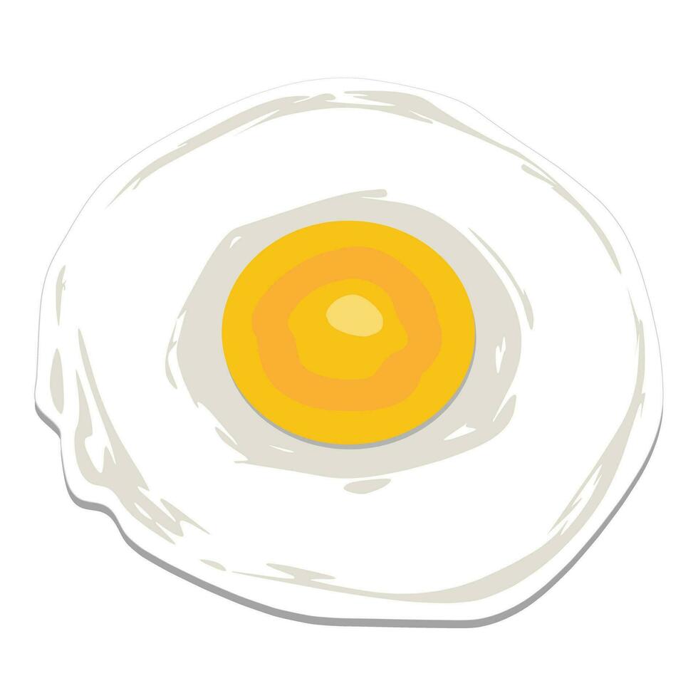 friterad ägg ett frukost platt stil kokta Färg illustration vektor