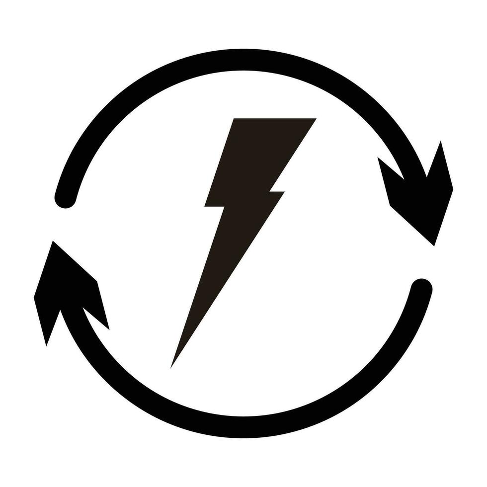 blixt- symbol elektricitet ikon, energi begrepp vektor isolerat på vit bakgrund.