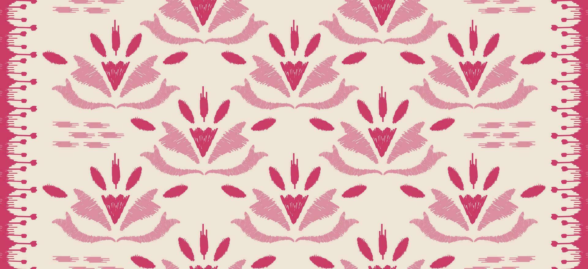 Motiv ethnisch handgemacht schön Ikat Kunst. ethnisch Ikat Blumen- Rosa Hintergrund Kunst Volk Stickerei, peruanisch, indisch, Asien, marokkanisch, Truthahn, Ikat Stil. aztekisch Muster Kunst Ornament drucken. Blume Muster vektor