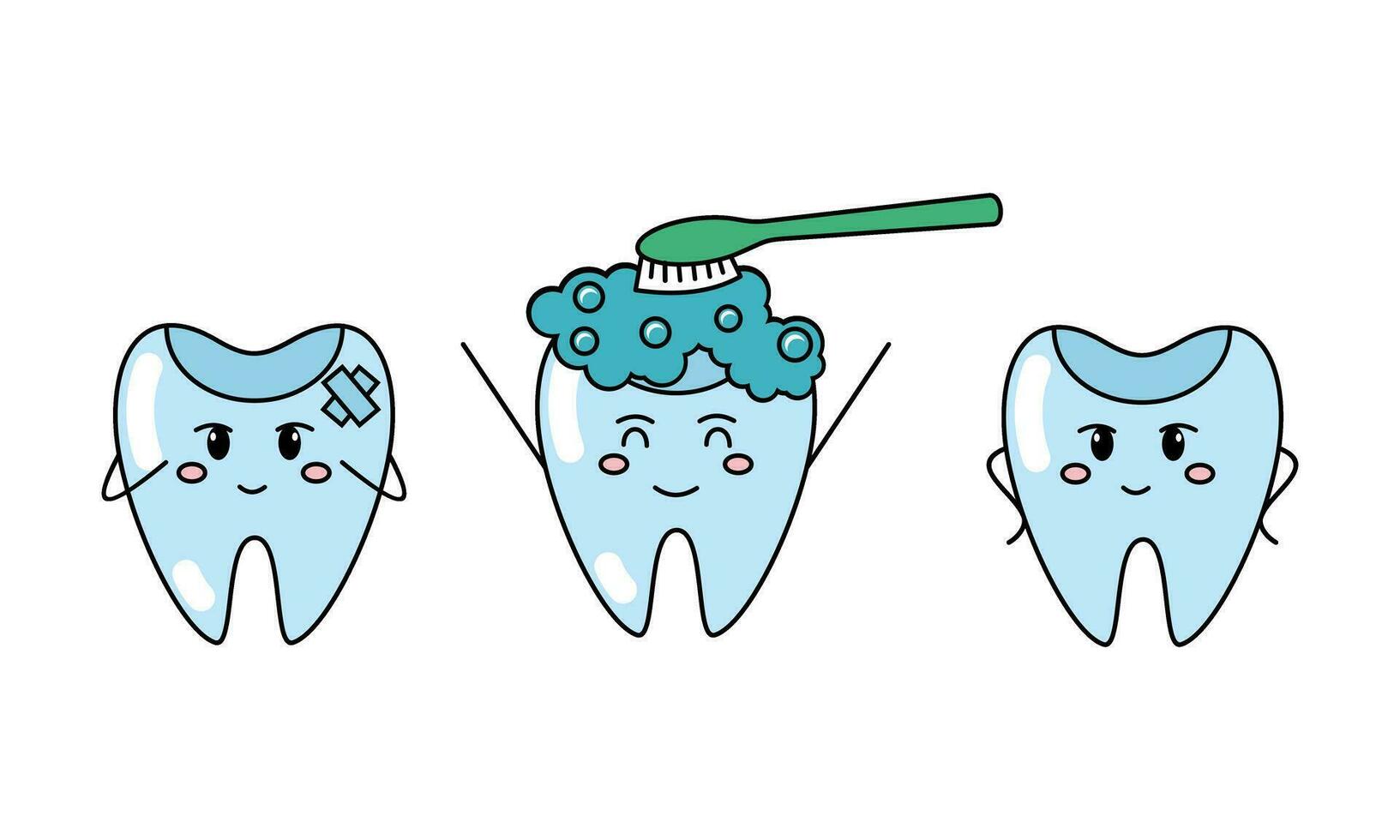 Zähne Bürste, Zahn, Oral Hygiene Zahnbürste, Zahnpasta Konzept vektor