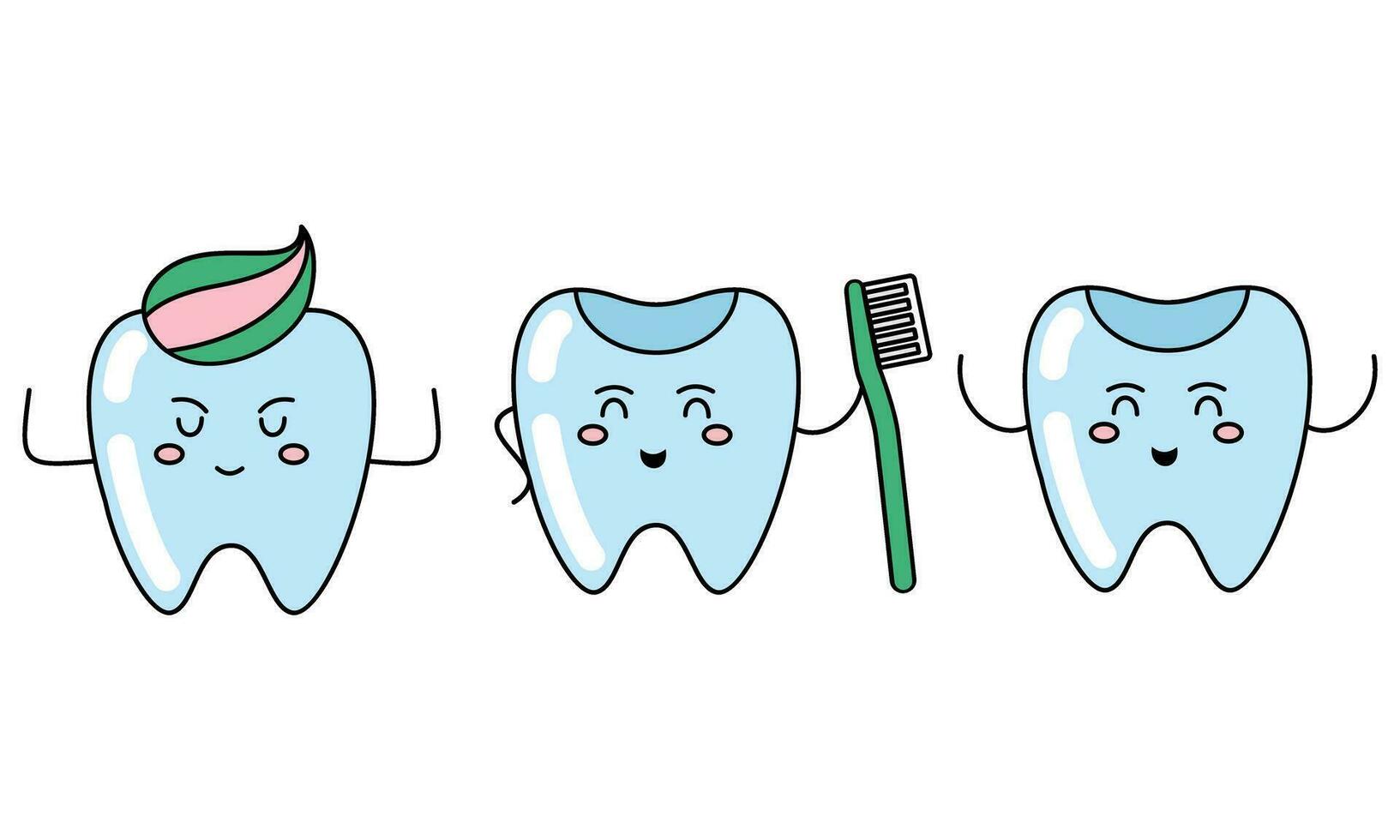 Zähne Bürste, Zahn, Oral Hygiene Zahnbürste, Zahnpasta Konzept vektor