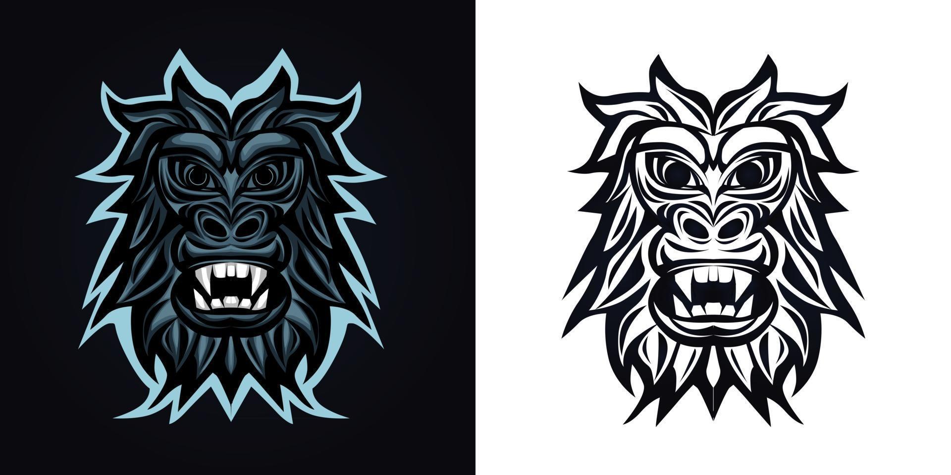 Gorilla-Maskottchen-Logo-Vektor-Illustration vektor