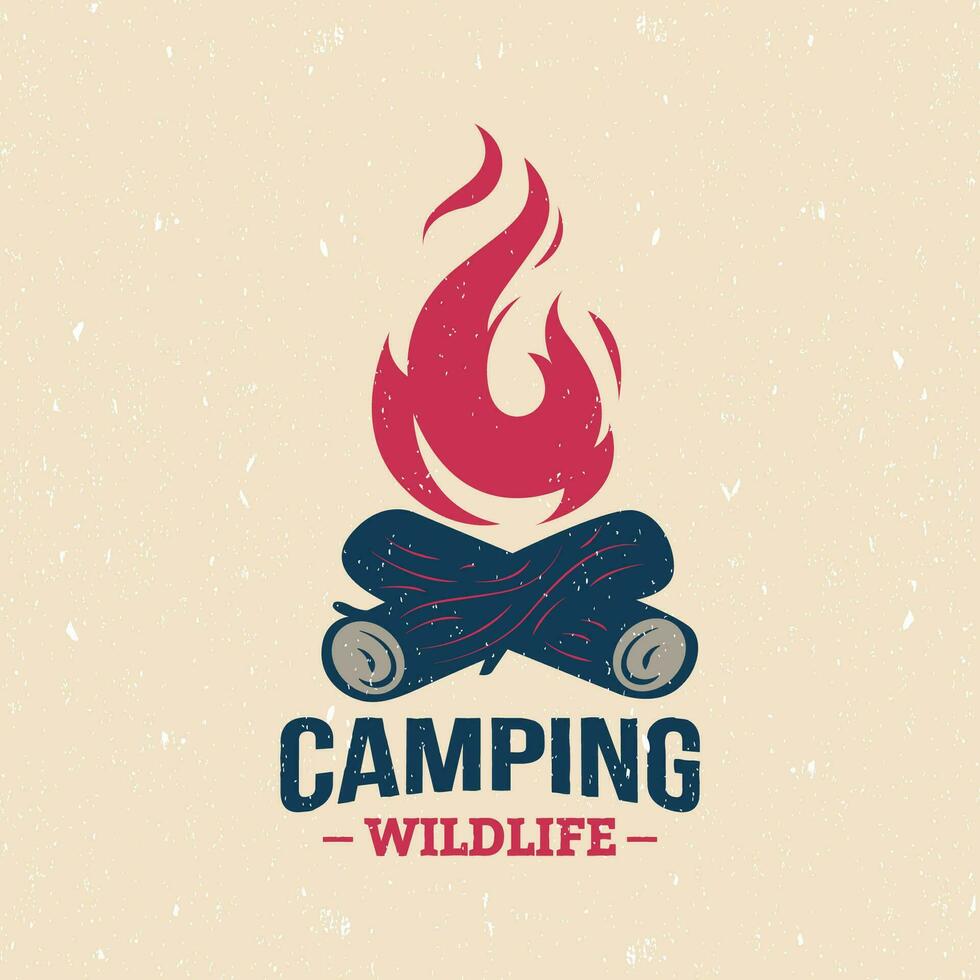 uppsättning av årgång camping och utomhus- äventyr emblem, logotyper och märken. läger tält i skog eller berg. camping Utrustning. vektor. vektor