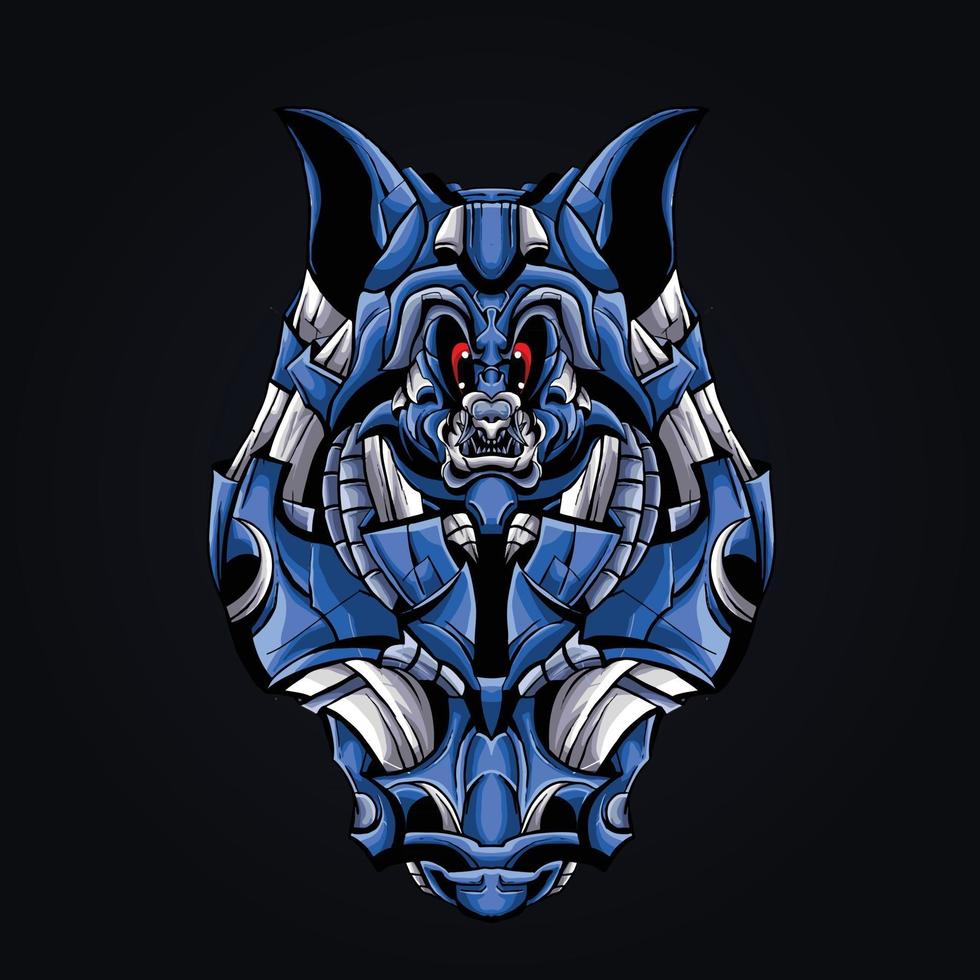 Wolf-Roboter-Maskottchen-Logo-Vektor-Illustration vektor