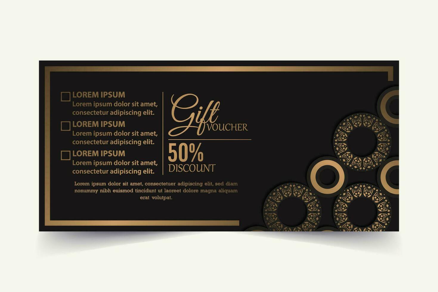 Vorlage für Luxusgold-Geschenkgutscheine vektor