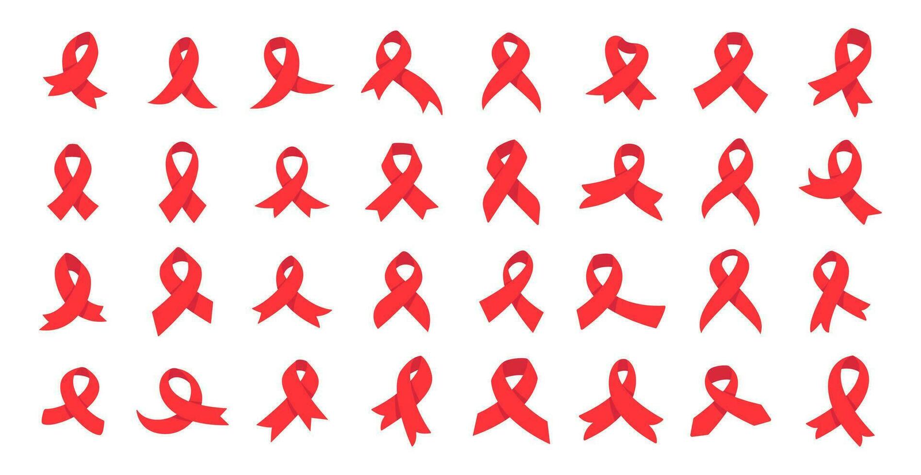 röd korsa band värld AIDS dag medvetenhet kampanj tecken förebyggande av smittsam sjukdomar vektor