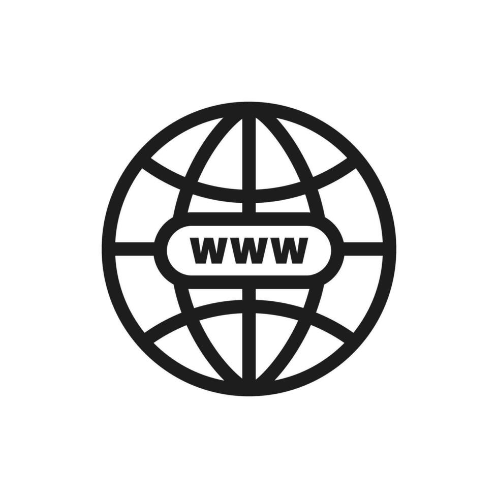 URL Symbol. Webseite Symbol. Internet Adresse Symbol. Internet Symbol. Globus unterzeichnen. vektor