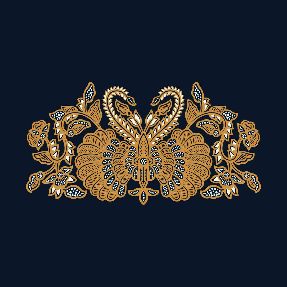 javanese batik ikon sömlös mönster vektor bild