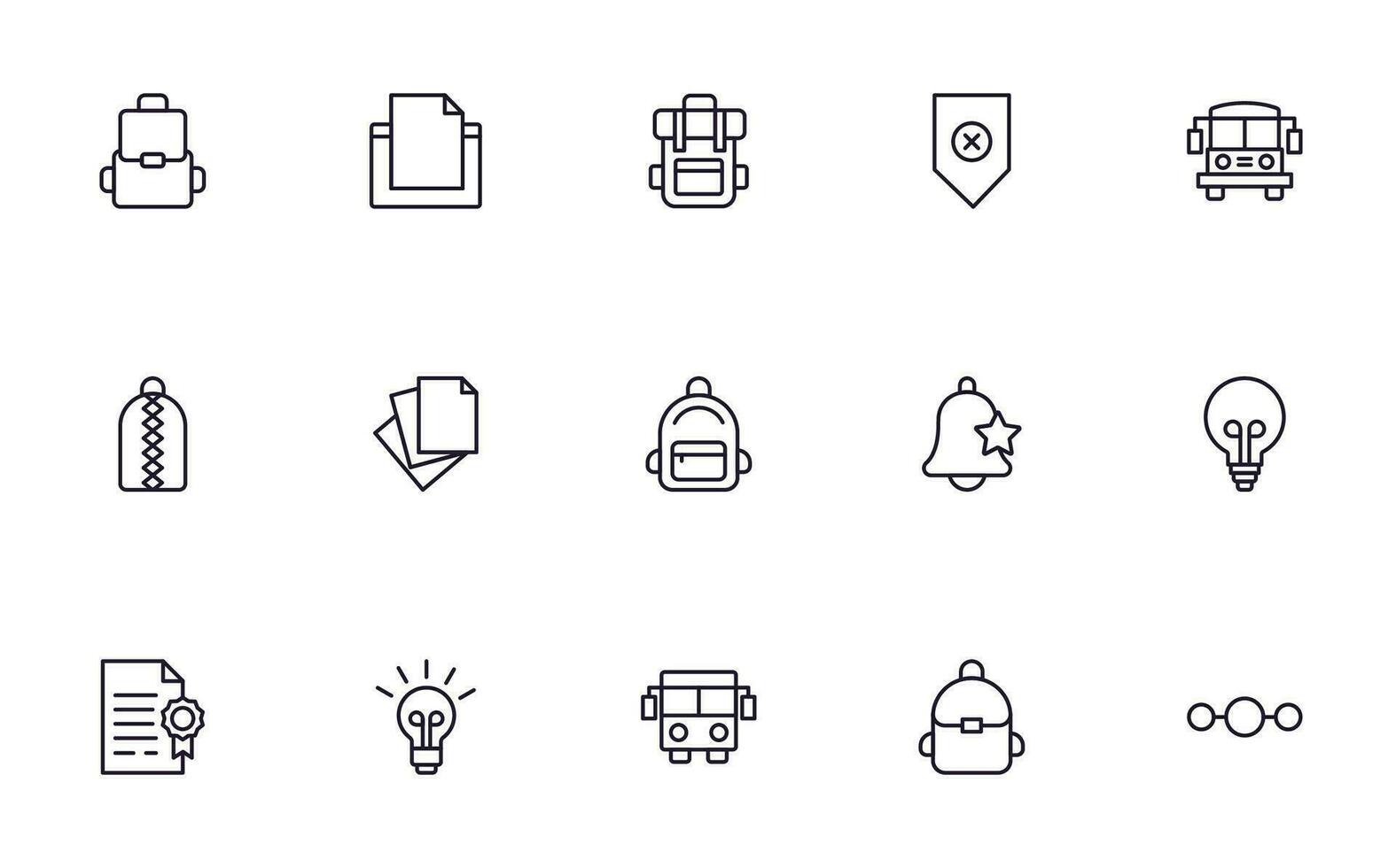 Bildung Linie Symbol Satz. Sammlung von hoch Qualität Zeichen zum Netz Design, Handy, Mobiltelefon App , ui Design und usw. Gliederung Symbol von Ausbildung, Schule, Universität, Lernen. vektor